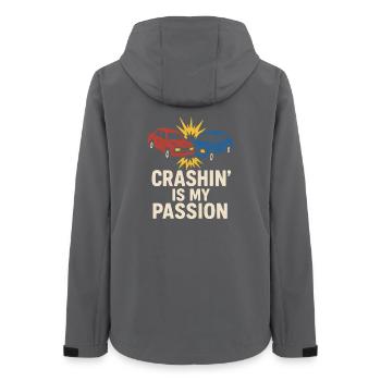 Demolition Derby Fan Pit Crew Crash Driver Fair - Frauen Recycelte Softshelljacke von Stanley/Stella - Anthrazit - Hinten - AI Model Female 172 light (172cm)