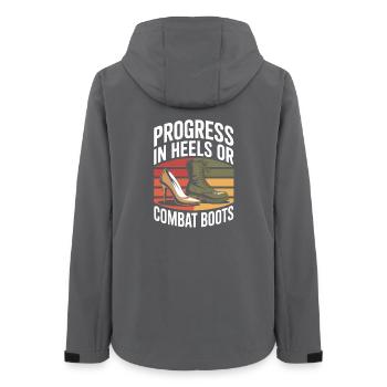 Progrès en talons ou bottes de combat Égalité des femmes - Veste softshell femme recyclée Stanley/Stella - charbon - Dos - AI Model Female 172 light (172cm)