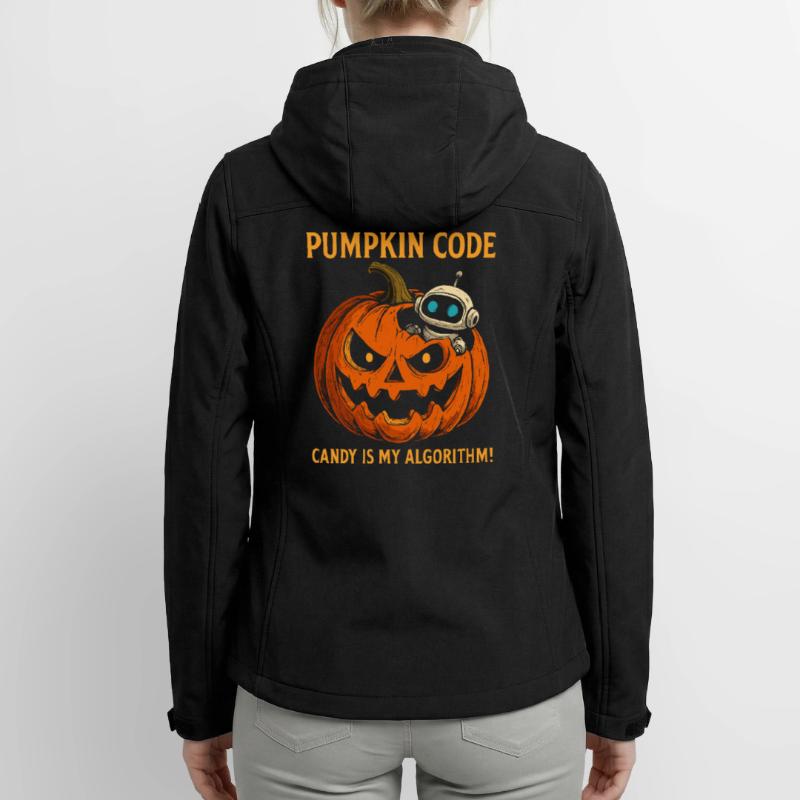 Pumpkin Code : Candy est mon algorithme ! Veste softshell femme recyclée Stanley/Stella