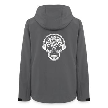 Skeleton Head Video Gaming Halloween Gamer - Frauen Recycelte Softshelljacke von Stanley/Stella - Anthrazit - Hinten - AI Model Female 172 light (172cm)