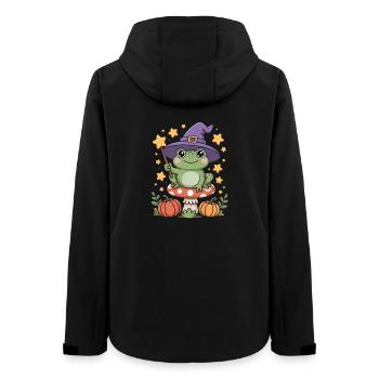 Mignon grenouille sorcière sur champignon avec baguette magique - Veste softshell femme recyclée Stanley/Stella - noir - Dos - AI Model Female 172 light (172cm)