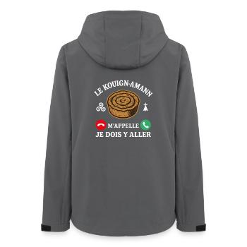 Bretagne Kouign-Amann – Humour & Fierté Bretonne - Veste softshell femme recyclée Stanley/Stella - charbon - Dos - AI Model Female 172 light (172cm)