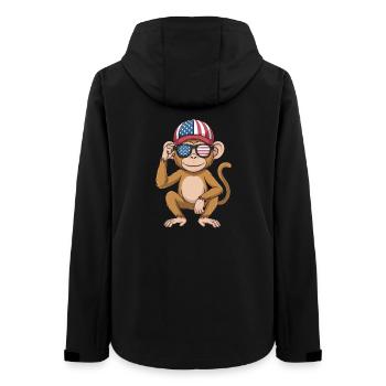 Funny Monkey USA Flag Independence Day 4th of July - Women’s Recycled Softshell Jacket by Stanley/Stella - black - Back - AI Model Female 172 light (172cm)