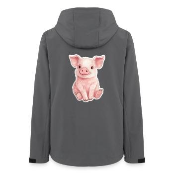 Pig Piglet - Women’s Recycled Softshell Jacket by Stanley/Stella - anthracite - Back - AI Model Female 172 light (172cm)