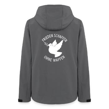 Creating peace without weapons Peace dove - Women’s Recycled Softshell Jacket by Stanley/Stella - anthracite - Back - AI Model Female 172 light (172cm)