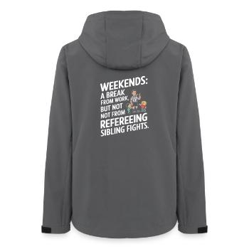 Weekend Sibling Reference Shirt - Women’s Recycled Softshell Jacket by Stanley/Stella - anthracite - Back - AI Model Female 172 light (172cm)
