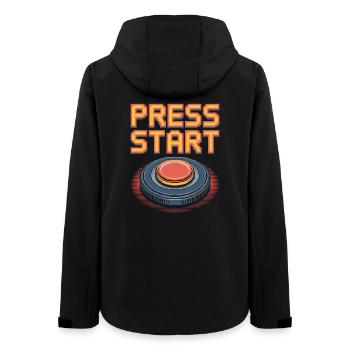 Appuyez sur le bouton Démarrer Retro Gaming Pixel Arcade - Veste softshell femme recyclée Stanley/Stella - noir - Dos - AI Model Female 172 light (172cm)
