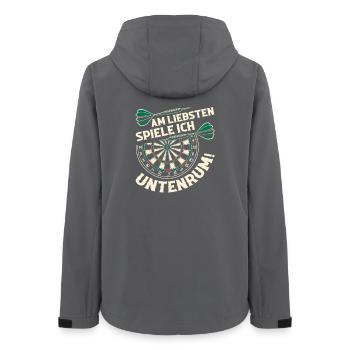 Darten Dart Dartboard Dartscheibe Dartspieler - Frauen Recycelte Softshelljacke von Stanley/Stella - Anthrazit - Hinten - AI Model Female 172 light (172cm)
