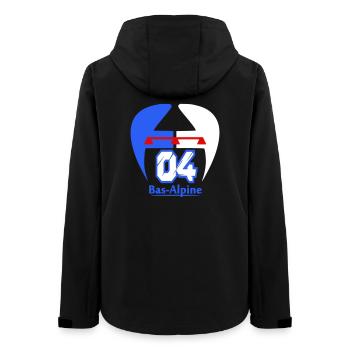 Logo von Bas-Alpine 04 - Frauen Recycelte Softshelljacke von Stanley/Stella - Schwarz - Hinten - AI Model Female 172 light (172cm)