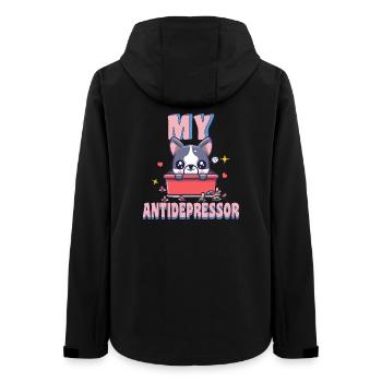 Mein Antidepressor Französischer Bulldoggen-Hund-Humor - Frauen Recycelte Softshelljacke von Stanley/Stella - Schwarz - Hinten - AI Model Female 172 light (172cm)