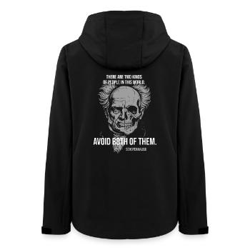 Schopenhauer-Schädel mit Zitat über die menschliche Natur - Frauen Recycelte Softshelljacke von Stanley/Stella - Schwarz - Hinten - AI Model Female 172 light (172cm)
