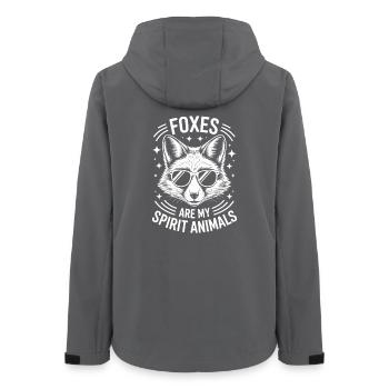 Wolf mit Sonnenbrille und Spruch - Frauen Recycelte Softshelljacke von Stanley/Stella - Anthrazit - Hinten - AI Model Female 172 light (172cm)