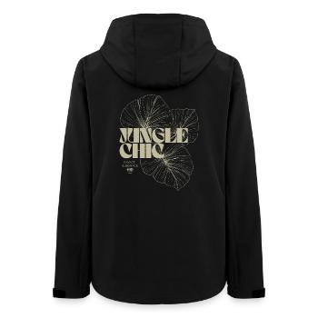 Tropical Monstera Leaf Pattern Design - Women’s Recycled Softshell Jacket by Stanley/Stella - black - Back - AI Model Female 172 light (172cm)