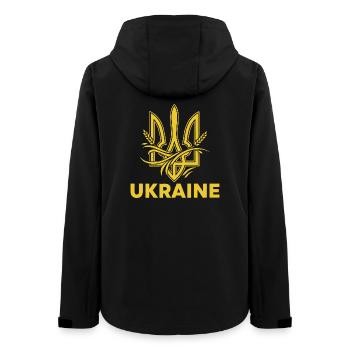 Trident ukrainien avec motif de blé - Veste softshell femme recyclée Stanley/Stella - noir - Dos - AI Model Female 172 light (172cm)