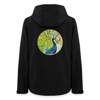 Magnificent peacock with crown - Women’s Recycled Softshell Jacket by Stanley/Stella - black - Back - AI Model Female 172 light (172cm)