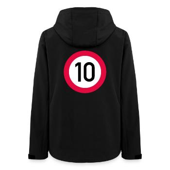 10. Geburtstag Achtung! Verkehrsschild 10 Km/h - Frauen Recycelte Softshelljacke von Stanley/Stella - Schwarz - Hinten - AI Model Female 172 light (172cm)