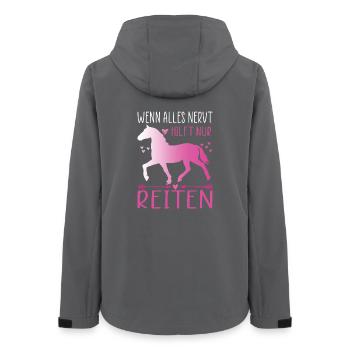 Horses Riding Stable Outfits Horse Lover - Women’s Recycled Softshell Jacket by Stanley/Stella - anthracite - Back - AI Model Female 172 light (172cm)