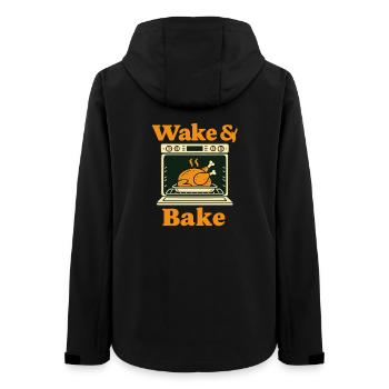 Thanksgiving Wake And Bake Drôle de Dinde - Veste softshell femme recyclée Stanley/Stella - noir - Dos - AI Model Female 172 light (172cm)