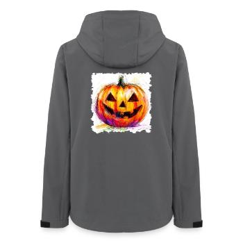 Colorful Pumpkin Jack-O-Lantern - Women’s Recycled Softshell Jacket by Stanley/Stella - anthracite - Back - AI Model Female 172 light (172cm)