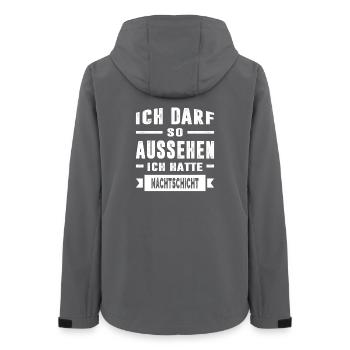 Lustige Sprüche Fun Outfits Ironie Sarkasmus - Frauen Recycelte Softshelljacke von Stanley/Stella - Anthrazit - Hinten - AI Model Female 172 light (172cm)