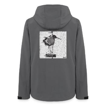 Rotschenkel (Tringa totanus) Glitch Noir - Frauen Recycelte Softshelljacke von Stanley/Stella - Anthrazit - Hinten - AI Model Female 172 light (172cm)