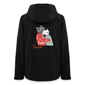 Katzen verliebt - Women’s Recycled Softshell Jacket by Stanley/Stella - black - Back - AI Model Female 172 light (172cm)