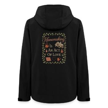 Geliebt von einem Rettungshund - Frauen Recycelte Softshelljacke von Stanley/Stella - Schwarz - Hinten - AI Model Female 172 light (172cm)
