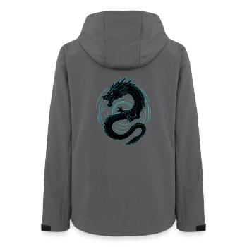 Neon Drache - Frauen Recycelte Softshelljacke von Stanley/Stella - Anthrazit - Hinten - AI Model Female 172 light (172cm)