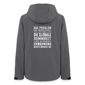Global stupidity beats warming - Women’s Recycled Softshell Jacket by Stanley/Stella - anthracite - Back - AI Model Female 172 light (172cm)