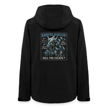 Haunted Mansion Movie Poster Vintage Halloween - Women’s Recycled Softshell Jacket by Stanley/Stella - black - Back - AI Model Female 172 light (172cm)