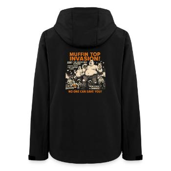 Muffin Top Invasion Movie Poster Men's Halloween - Women’s Recycled Softshell Jacket by Stanley/Stella - black - Back - AI Model Female 172 light (172cm)