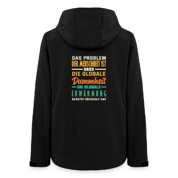Global stupidity beats warming - Women’s Recycled Softshell Jacket by Stanley/Stella - black - Back - AI Model Female 172 light (172cm)