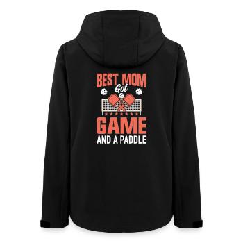 Pickleball Mama Mutter Paddleball Mom - Women’s Recycled Softshell Jacket by Stanley/Stella - black - Back - AI Model Female 172 light (172cm)