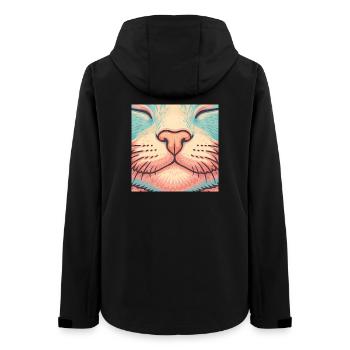 Nez de chat rétro - Illustration de moustaches colorées - Veste softshell femme recyclée Stanley/Stella - noir - Dos - AI Model Female 172 light (172cm)