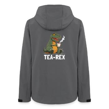 Lustiger T-Rex Dino trinkt Tee - Frauen Recycelte Softshelljacke von Stanley/Stella - Anthrazit - Hinten - AI Model Female 172 light (172cm)