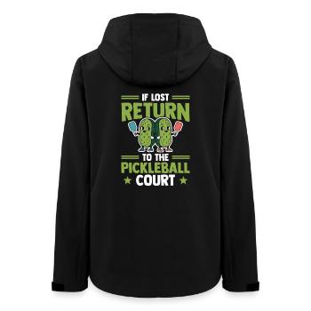 Pickleball Gurken Kombination Dinkball Outfit - Frauen Recycelte Softshelljacke von Stanley/Stella - Schwarz - Hinten - AI Model Female 172 light (172cm)