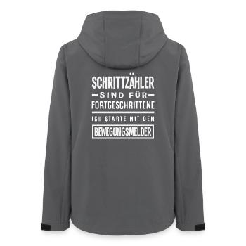 Schrittzähler? Ich nutze den Bewegungsmelder - Frauen Recycelte Softshelljacke von Stanley/Stella - Anthrazit - Hinten - AI Model Female 172 light (172cm)