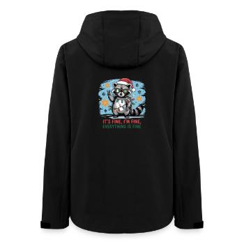 Christmas mystical raccoon with string lights - Women’s Recycled Softshell Jacket by Stanley/Stella - black - Back - AI Model Female 172 light (172cm)