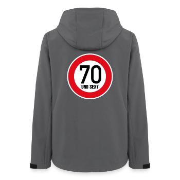 70e anniversaire Sexy Shield Tempo 70 et Sexy 70 - Veste softshell femme recyclée Stanley/Stella - charbon - Dos - AI Model Female 172 light (172cm)