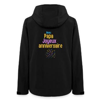 Beau Papa Joyeux Anniversaire - Veste softshell femme recyclée Stanley/Stella - noir - Dos - AI Model Female 172 light (172cm)