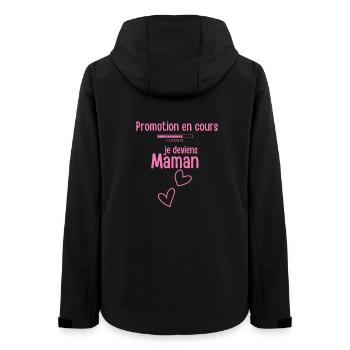 Ich werde Mama — Aktuelle Aktion - Schwangerschaft - Frauen Recycelte Softshelljacke von Stanley/Stella - Schwarz - Hinten - AI Model Female 172 light (172cm)