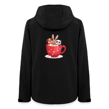 Trio de chocolats chauds – Mignons animaux des Fêtes - Veste softshell femme recyclée Stanley/Stella - noir - Dos - AI Model Female 172 light (172cm)