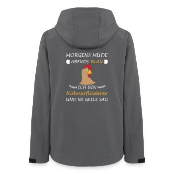 Chickens Chicken Whisperer Chicken Farm Saying Chicken - Women’s Recycled Softshell Jacket by Stanley/Stella - anthracite - Back - AI Model Female 172 light (172cm)