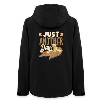 Sea Otter Cartoon Funny Word Game Otter - Women’s Recycled Softshell Jacket by Stanley/Stella - black - Back - AI Model Female 172 light (172cm)
