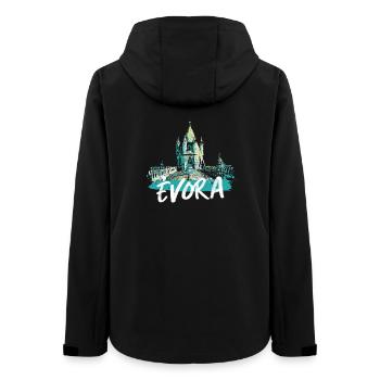 Évora Cathedral Roof Colorful Illustration - Women’s Recycled Softshell Jacket by Stanley/Stella - black - Back - AI Model Female 172 light (172cm)