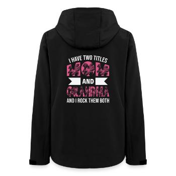 Mama & Oma Lustiger Spruch Oma Muttertag - Frauen Recycelte Softshelljacke von Stanley/Stella - Schwarz - Hinten - AI Model Female 172 light (172cm)