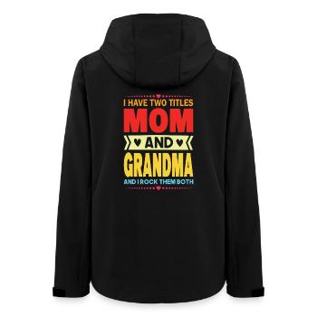 Mama & Oma Lustig Spruch Oma Muttertag  - Frauen Recycelte Softshelljacke von Stanley/Stella - Schwarz - Hinten - AI Model Female 172 light (172cm)
