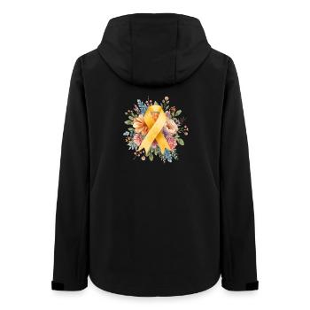 Floral Watercolor Yellow Ribbon – Endo Awareness - Women’s Recycled Softshell Jacket by Stanley/Stella - black - Back - AI Model Female 172 light (172cm)