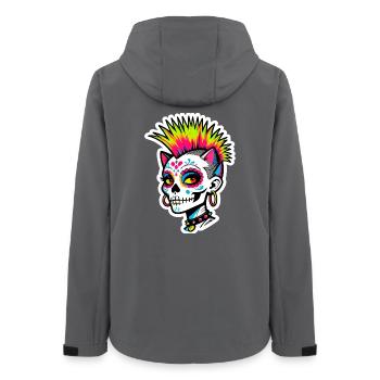 Punk Neon Totenschädel - Frauen Recycelte Softshelljacke von Stanley/Stella - Anthrazit - Hinten - AI Model Female 172 light (172cm)