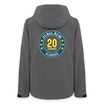 Plombier 20 ans 20e anniversaire - Veste softshell femme recyclée Stanley/Stella - charbon - Dos - AI Model Female 172 light (172cm)